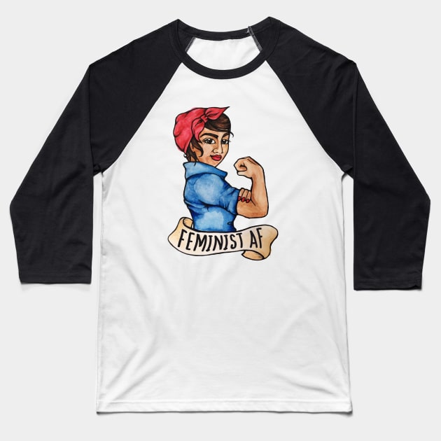 Feminist AF Baseball T-Shirt by bubbsnugg